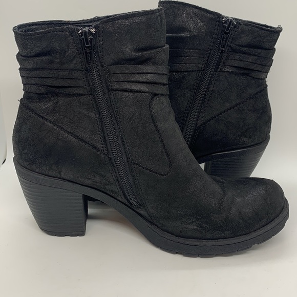 B.O.C. Alicudi Vegan Leather Ankle Boots Black 8 Tassel  Fringe Heeled Boho Moto - Picture 6 of 13